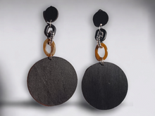 Load image into Gallery viewer, Handmade avant garde clip on acrylic and wood earrings Kargo Fresh
