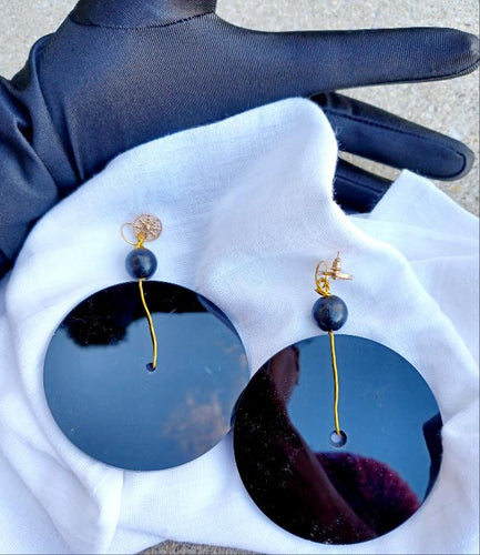 Handmade avant garde disc earrings Kargo Fresh