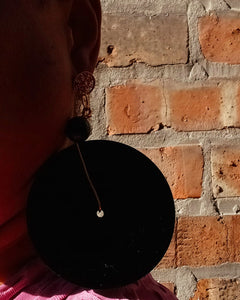 Handmade avant garde disc earrings Kargo Fresh