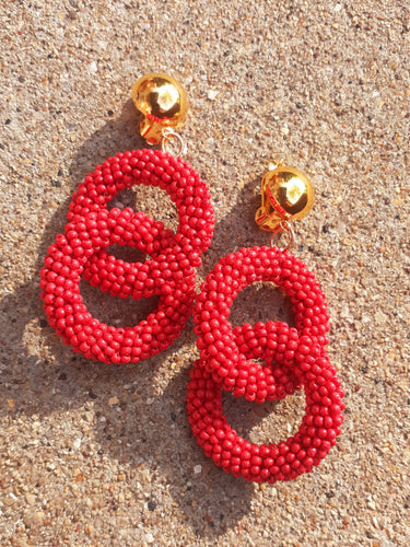 Handmade beaded Chain Clip On Earrings Kargo Fresh