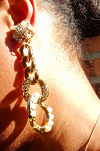 Handmade blingy acrylic chain clip on earrings Kargo Fresh