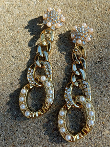 Handmade blingy acrylic chain clip on earrings Kargo Fresh