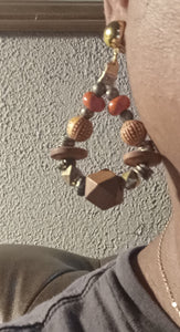 Handmade boho bead clip on hoops Kargo Fresh