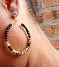 Load image into Gallery viewer, Handmade boho bead hoop earrings Kargo Fresh
