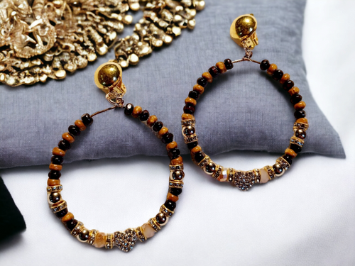 Handmade boho bead hoop earrings Kargo Fresh