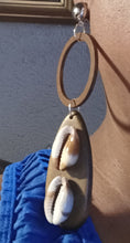 Load image into Gallery viewer, Handmade boho cowrie and wood clip on earrings Kargo Fresh
