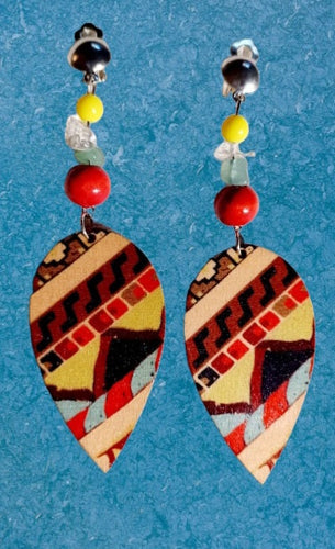 Handmade boho dangle clip on earrings Kargo Fresh