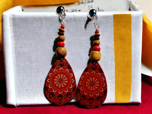 Handmade boho dangle clip on earrings Kargo Fresh