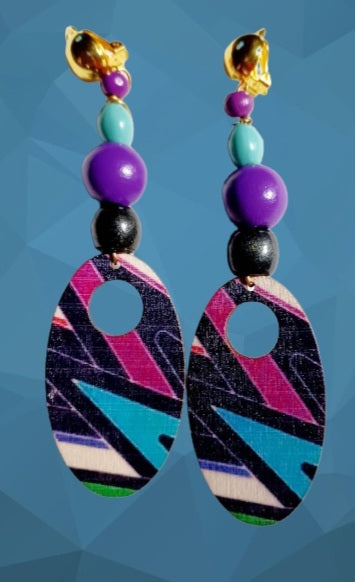 Handmade boho dangle clip on earrings Kargo Fresh