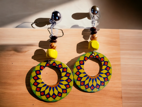 Handmade boho hoop clip on earrings Kargo Fresh