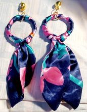 Load image into Gallery viewer, Handmade boho scarf hoop clip on earrings Kargo Fresh
