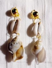 Load image into Gallery viewer, Handmade boho sea shell clip on earrings Kargo Fresh
