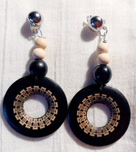 Load image into Gallery viewer, Handmade boho wood clip on earrings Kargo Fresh
