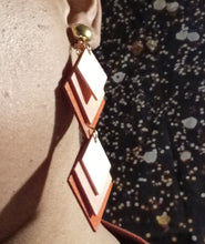 Load image into Gallery viewer, Handmade boho wood clip on earrings Kargo Fresh
