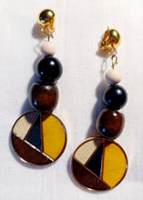 Load image into Gallery viewer, Handmade boho wood clip on earrings Kargo Fresh
