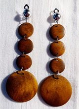 Load image into Gallery viewer, Handmade boho wood clip on earrings Kargo Fresh
