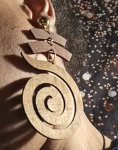 Load image into Gallery viewer, Handmade boho wood clip on earrings Kargo Fresh
