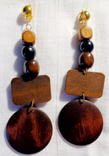 Load image into Gallery viewer, Handmade boho wood clip on earrings Kargo Fresh
