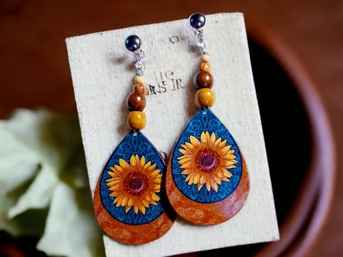 Handmade boho wooden earrings Kargo Fresh