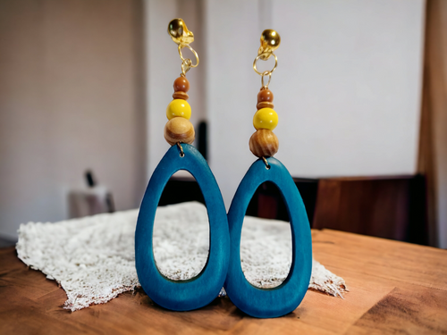 Handmade bright boho clip on earrings Kargo Fresh