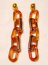 Load image into Gallery viewer, Handmade chunky Acrylic Chain Hoop Clip on Earrings Kargo Fresh
