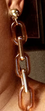Load image into Gallery viewer, Handmade chunky Acrylic Chain Hoop Clip on Earrings Kargo Fresh
