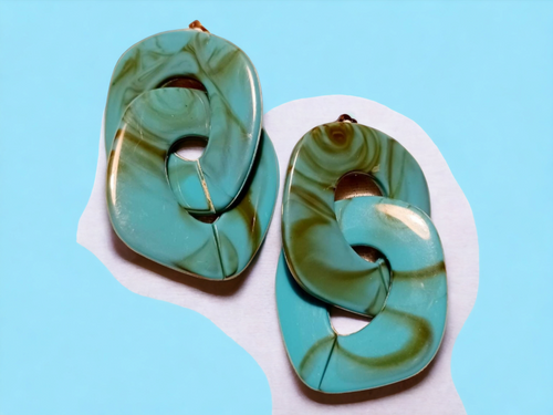 Handmade chunky acrylic clip on earrings Kargo Fresh