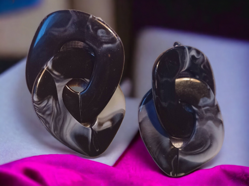 Handmade chunky acrylic clip on earrings Kargo Fresh