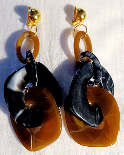 Handmade chunky acrylic clip on earrings Kargo Fresh