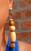 Load image into Gallery viewer, Handmade chunky boho bead clip on earrings Kargo Fresh
