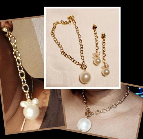 Handmade chunky faux pearl necklace set Kargo Fresh