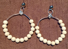 Load image into Gallery viewer, Handmade chunky wooden bead clip on hoop earrings Kargo Fresh
