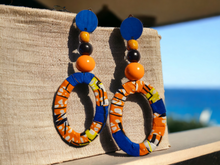 Load image into Gallery viewer, Handmade clip on ankara hoops Kargo Fresh
