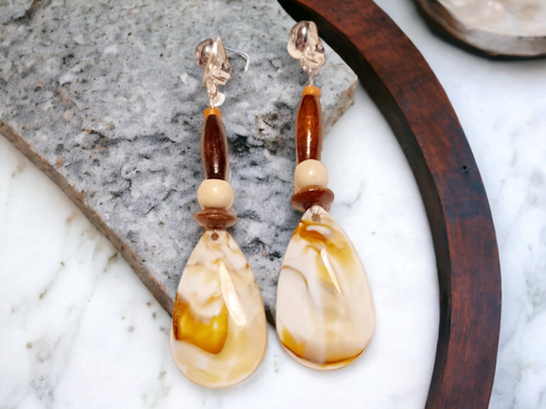 Handmade clip on boho dangle earrings Kargo Fresh