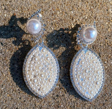 Load image into Gallery viewer, Handmade clip on faux pearl dangle earrings Kargo Fresh
