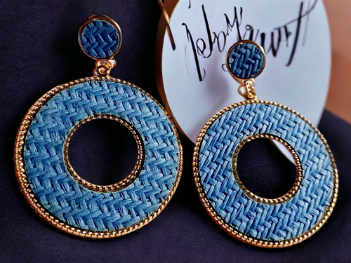 Handmade clip on raffia hoops Kargo Fresh