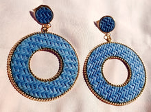 Load image into Gallery viewer, Handmade clip on raffia hoops Kargo Fresh
