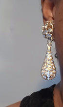 Load image into Gallery viewer, Handmade clip on rhinestone dangle earrings Kargo Fresh
