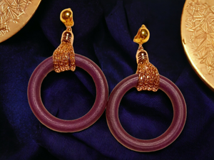 Handmade clip on wood and chain hoop earrings Kargo Fresh
