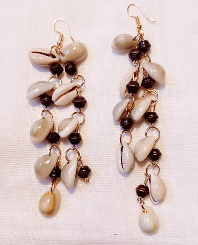 Handmade cowrie shell cluster earrings Kargo Fresh