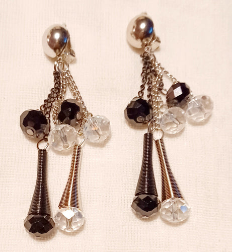 Handmade crystal dangle clip on Earrings Kargo Fresh