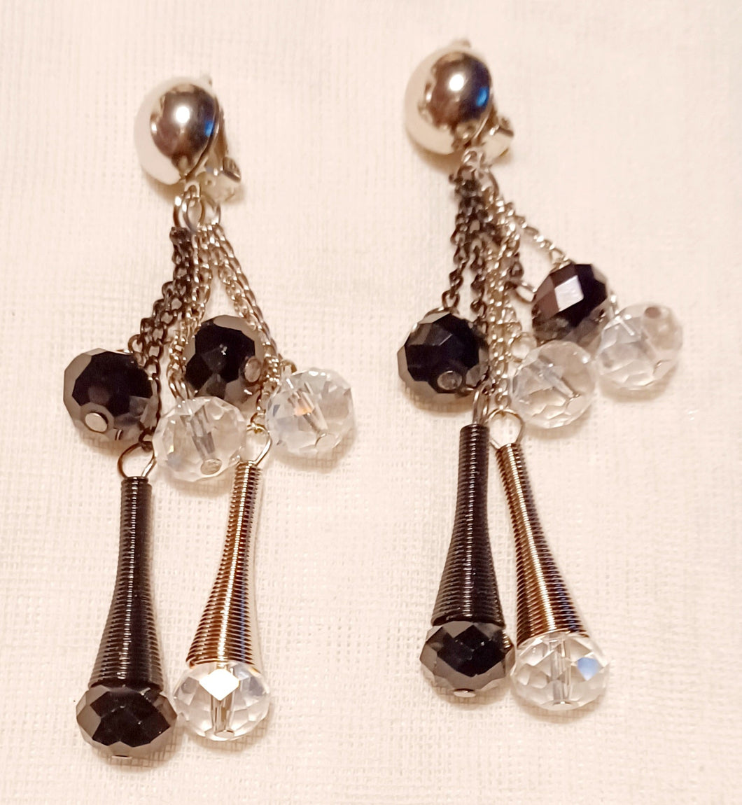 Handmade crystal dangle clip on Earrings Kargo Fresh