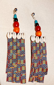 Handmade extra large Afrocentric Kente Design Earrings Kargo Fresh