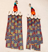 Load image into Gallery viewer, Handmade extra large Afrocentric Kente Design Earrings Kargo Fresh
