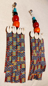 Handmade extra large Afrocentric Kente Design Earrings Kargo Fresh