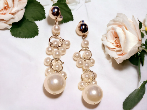Handmade faux pearl clip on earrings Kargo Fresh