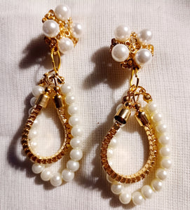 Handmade faux pearl clip on earrings Kargo Fresh