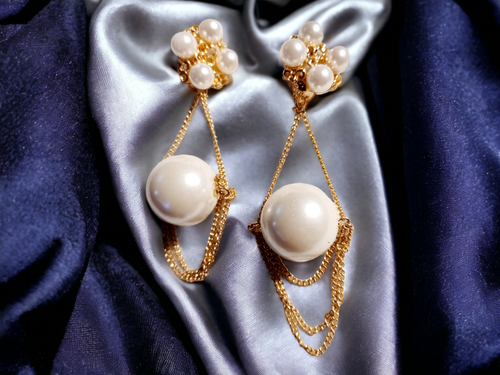 Handmade faux pearl clip on earrings Kargo Fresh