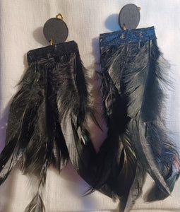 Handmade feather clip on earrings Kargo Fresh