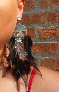 Handmade feather tassel clip on earrings Kargo Fresh